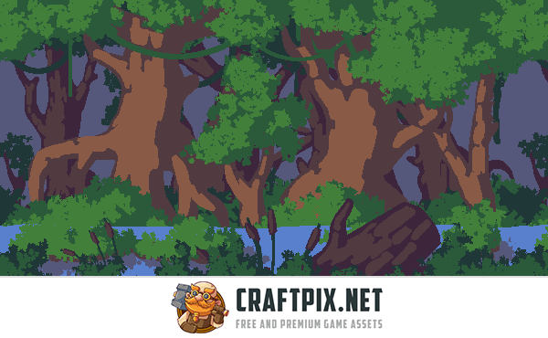 Swamp Game Tileset Pixel Art