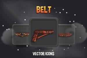 Belt Game Icons 腰带游戏图标素材集