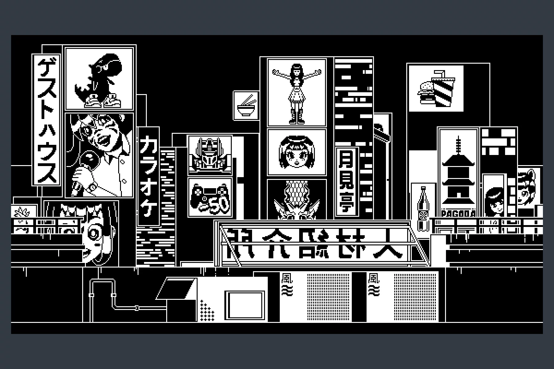 1-Bit City Rooftops Game Backgrounds