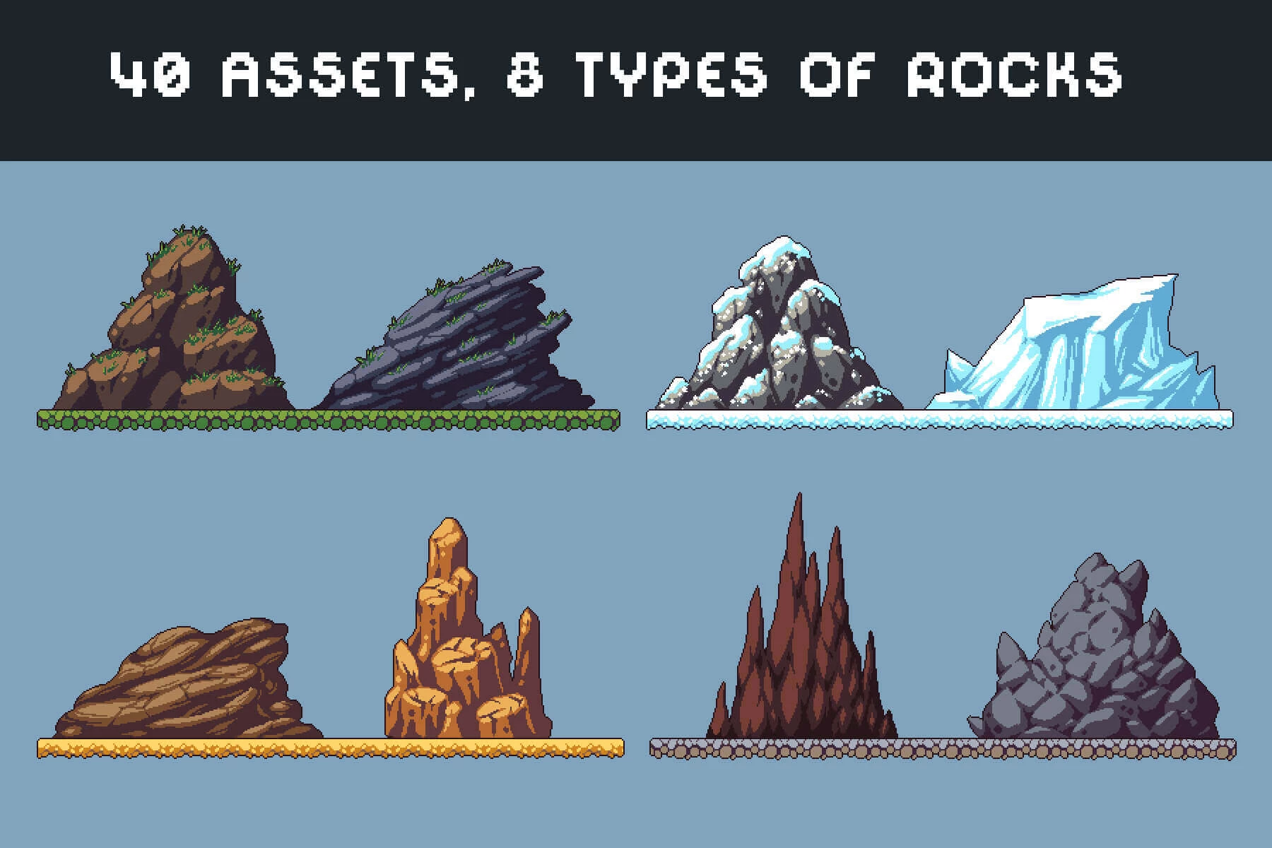 Rocks Pixel Art Asset Pack