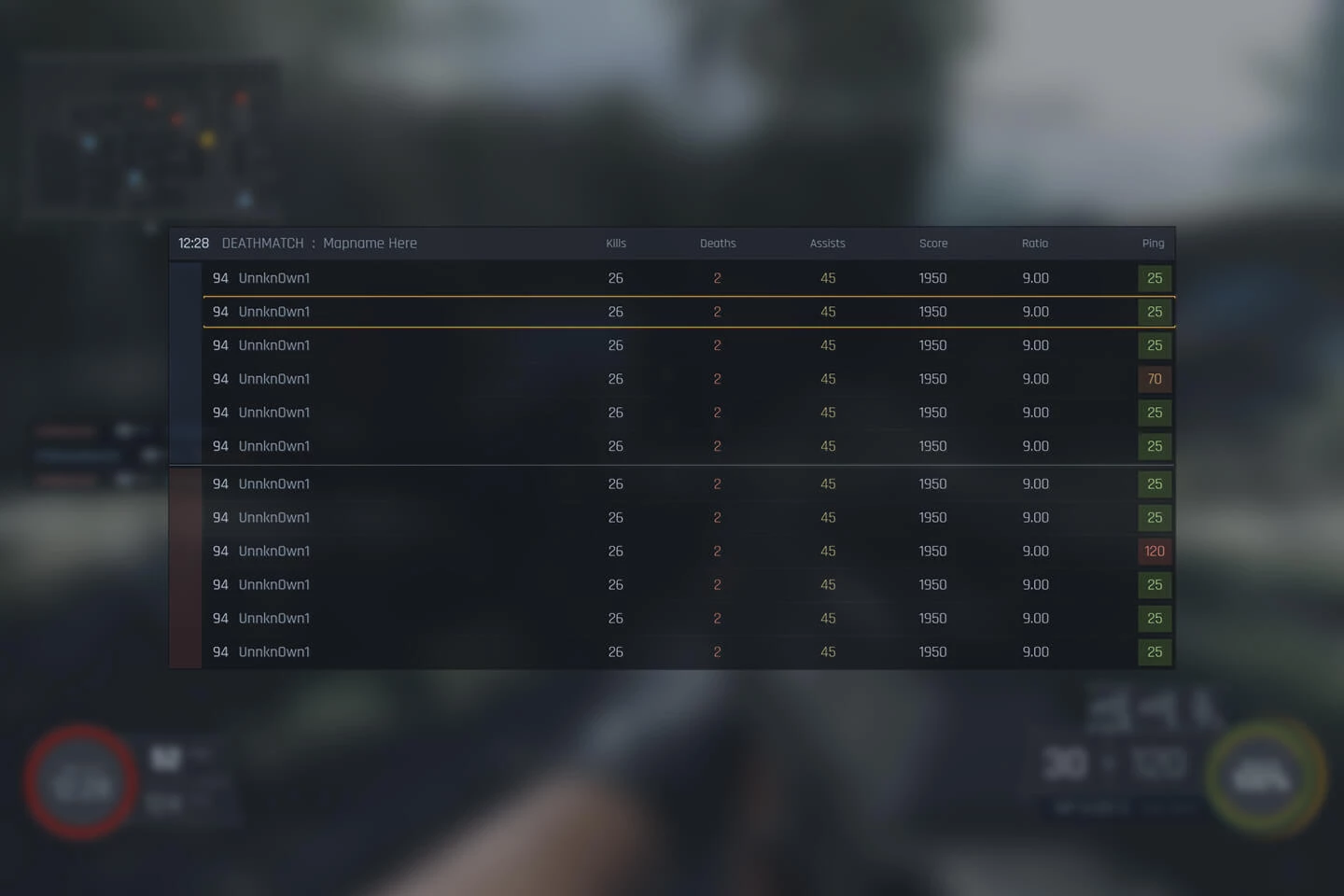 Bullet Game UI