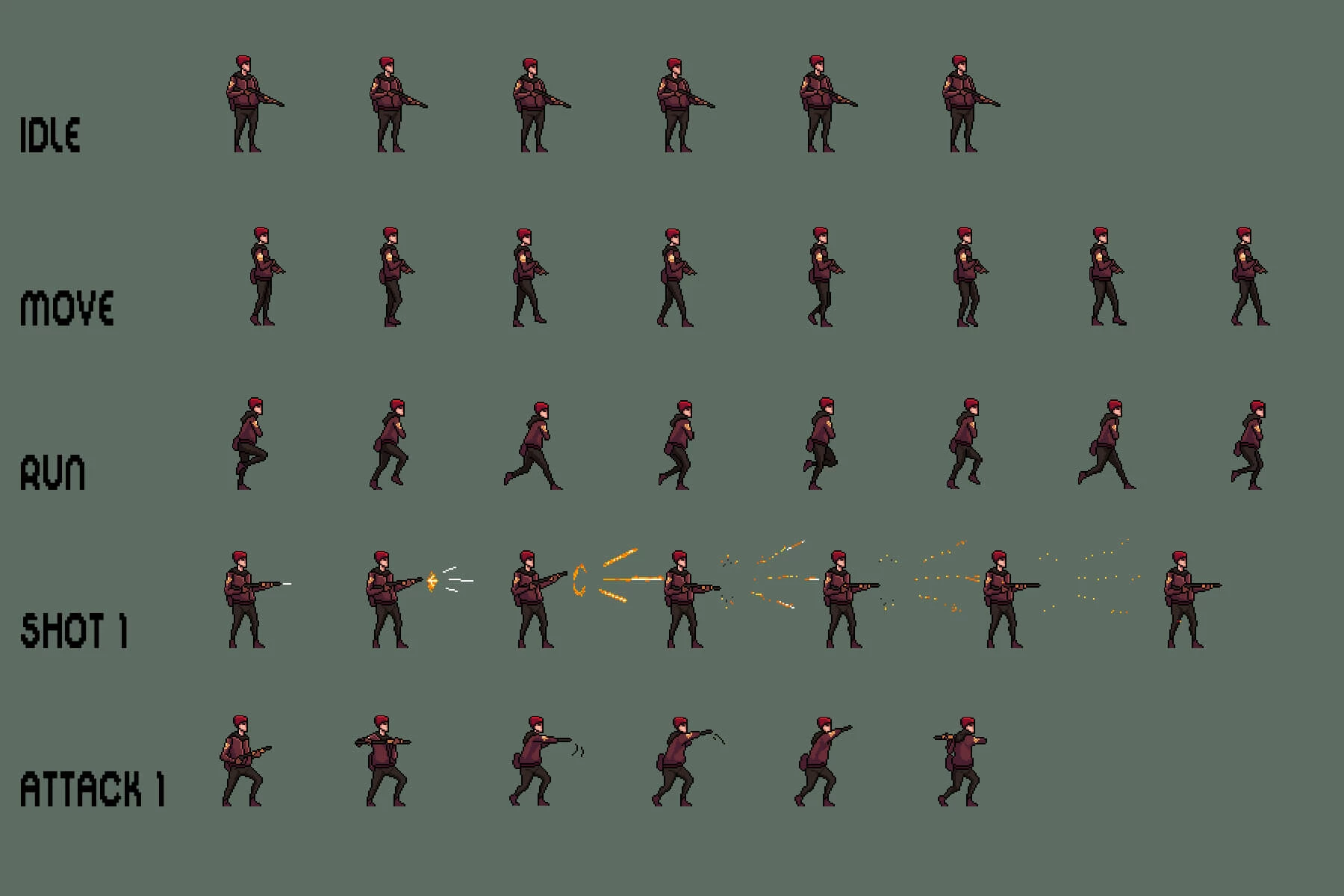 Raider Sprite Sheets Pixel Art