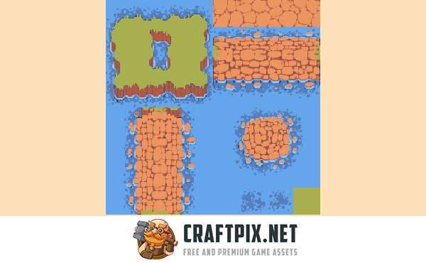 River Tileset Pixel Art for Tower Defense