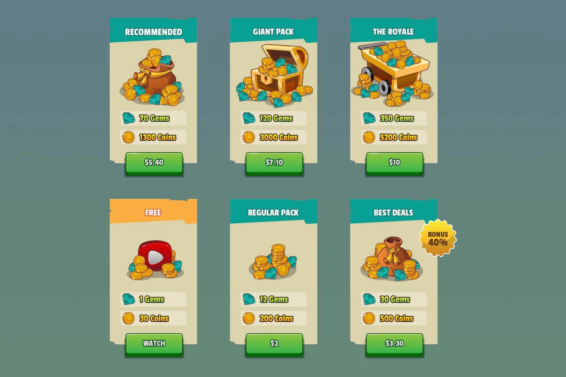 Coins and Crystals Shop Asset Pack