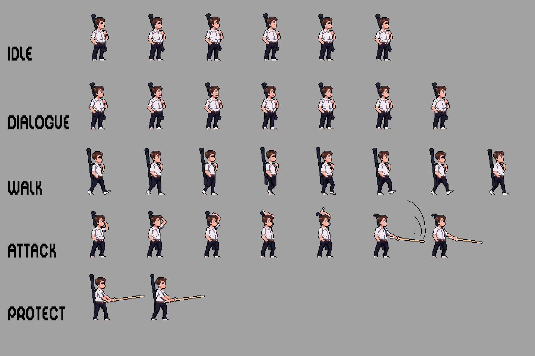 Schoolboys Anime Character Pixel Sprite Pack
