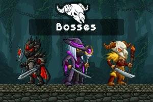 Bosses像素艺术游戏素材包：战士角色与动画