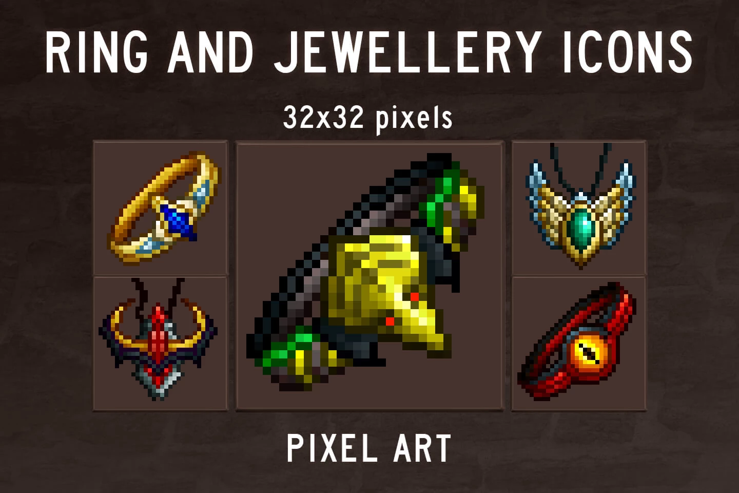 Ring and Jewellery Pixel Art Icons