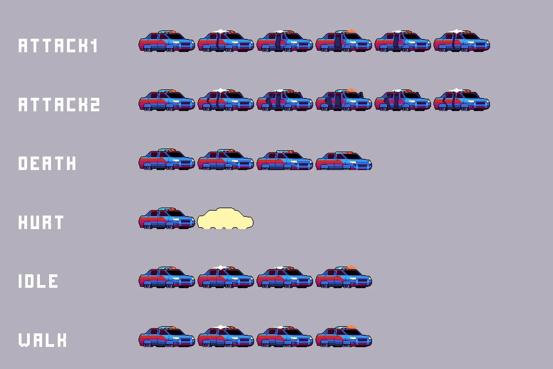 Police Transport Pixel Art Assets