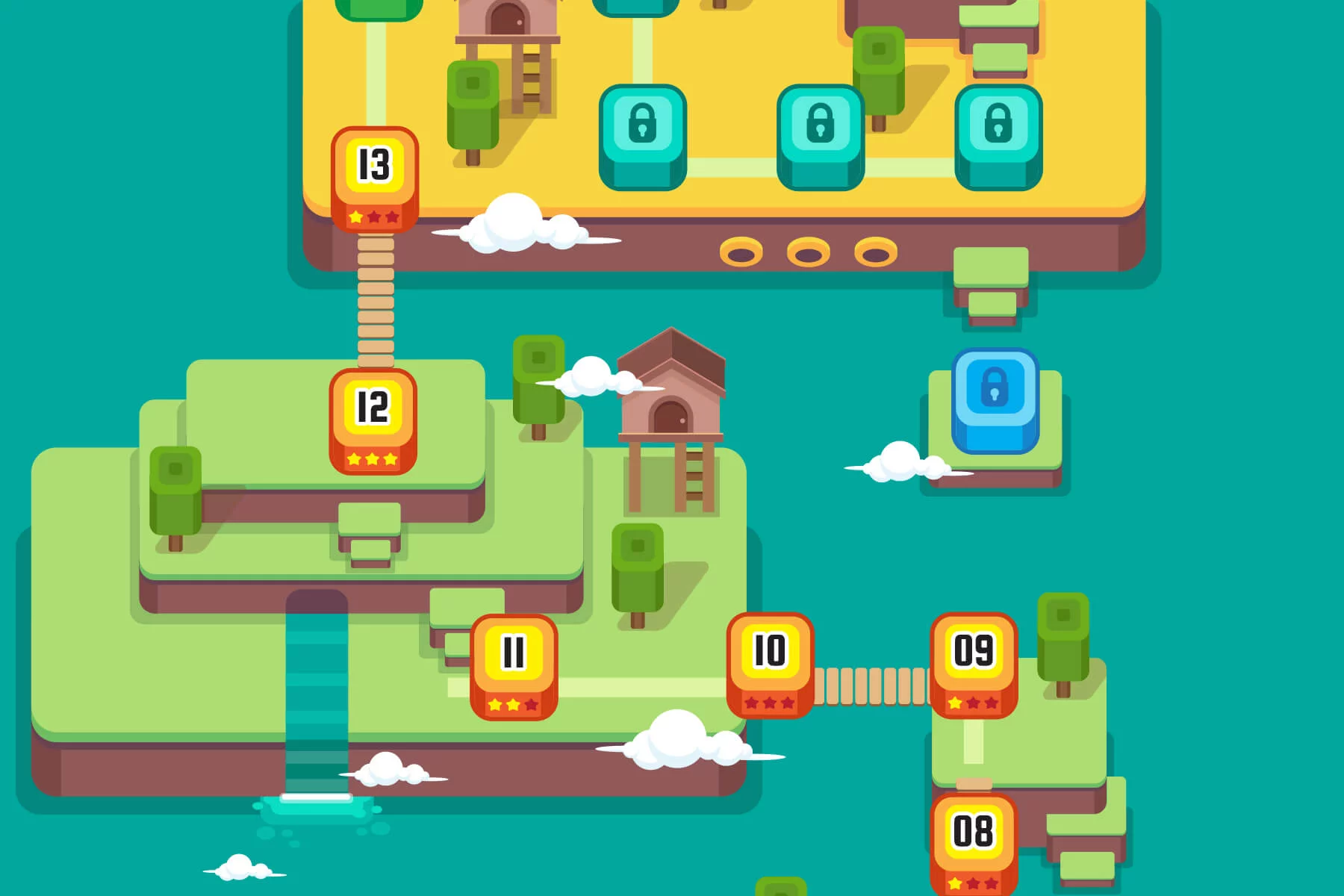 Top-Down Level Select Asset Pack for Video Game