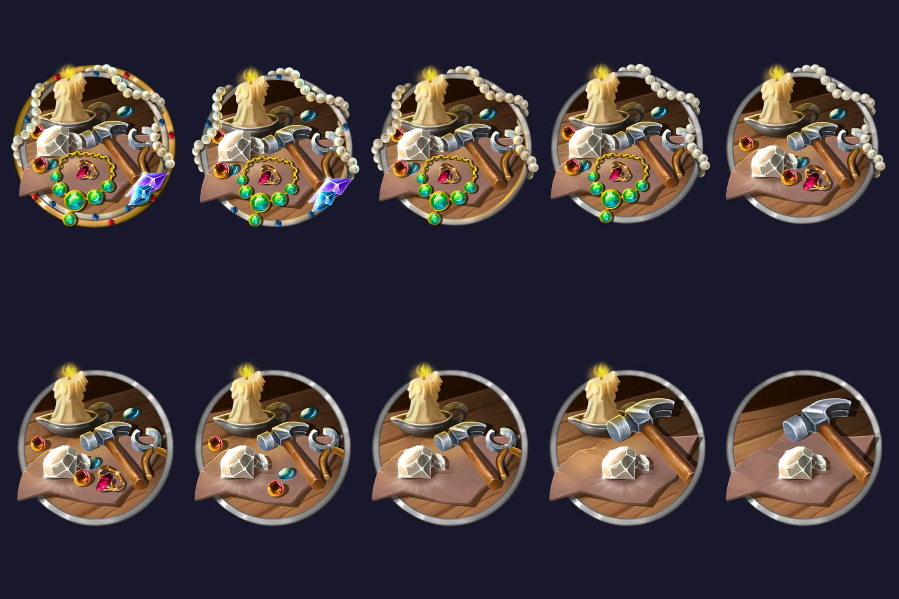 Blacksmithing, Herbalism and Jewelry Achievement RPG Icons