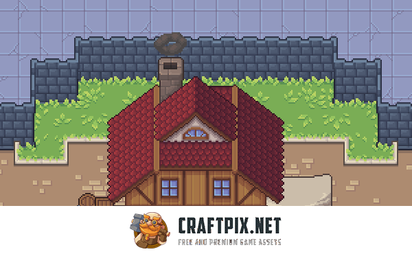 Glassblower’s Workshop Top-Down Pixel Art Asset