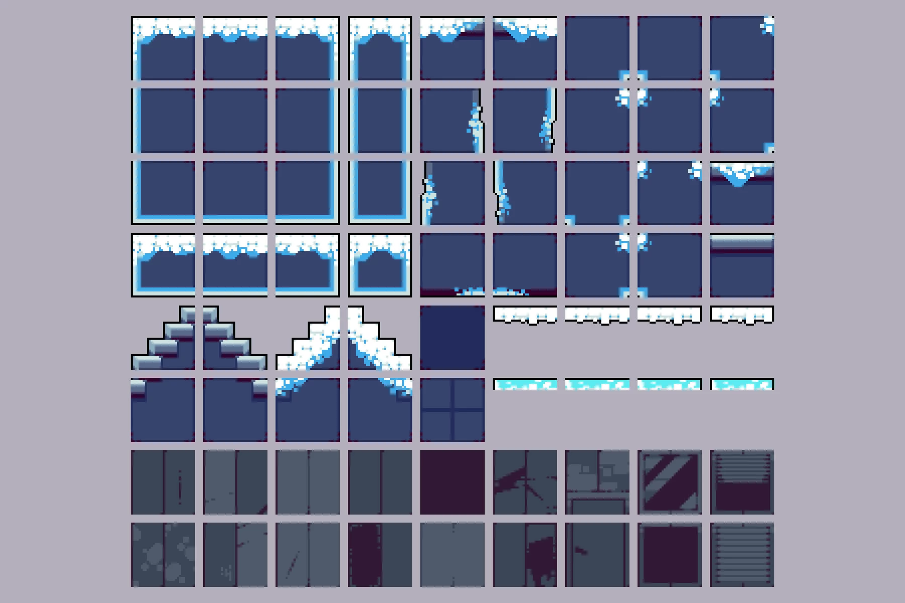 Snow City Tileset Pixel Art
