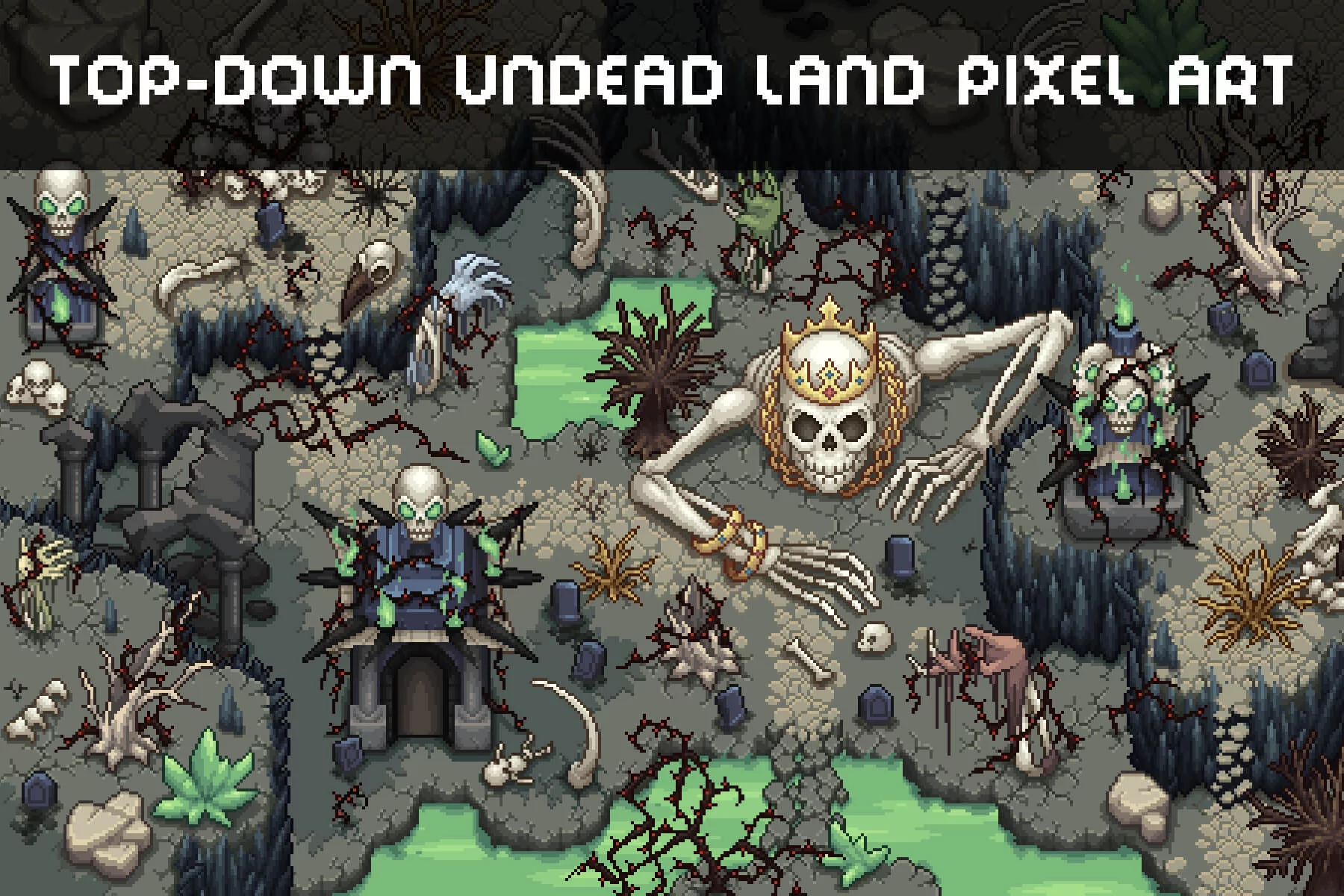 Undead Tileset Top Down Pixel Art