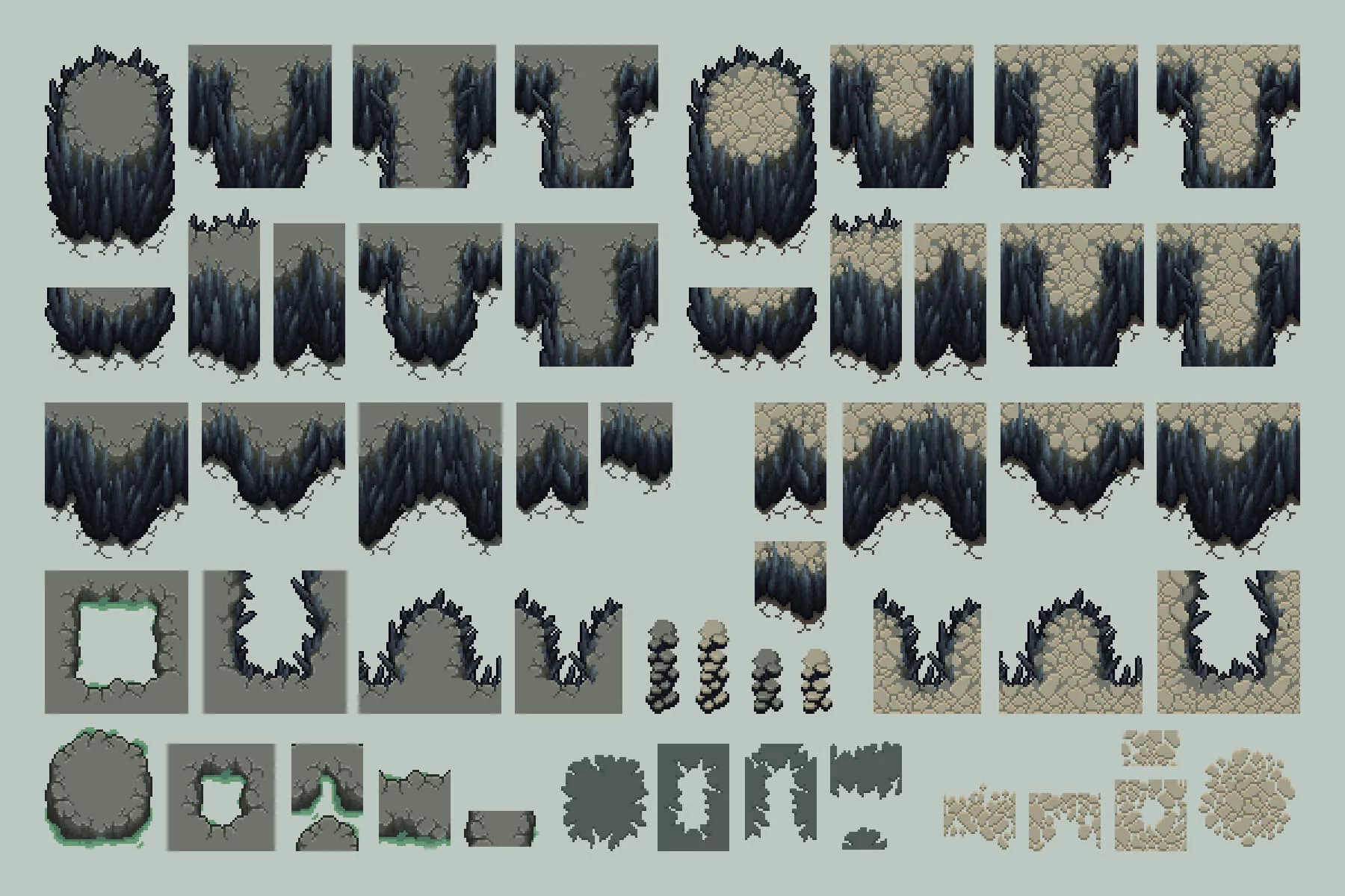 Undead Tileset Top Down Pixel Art