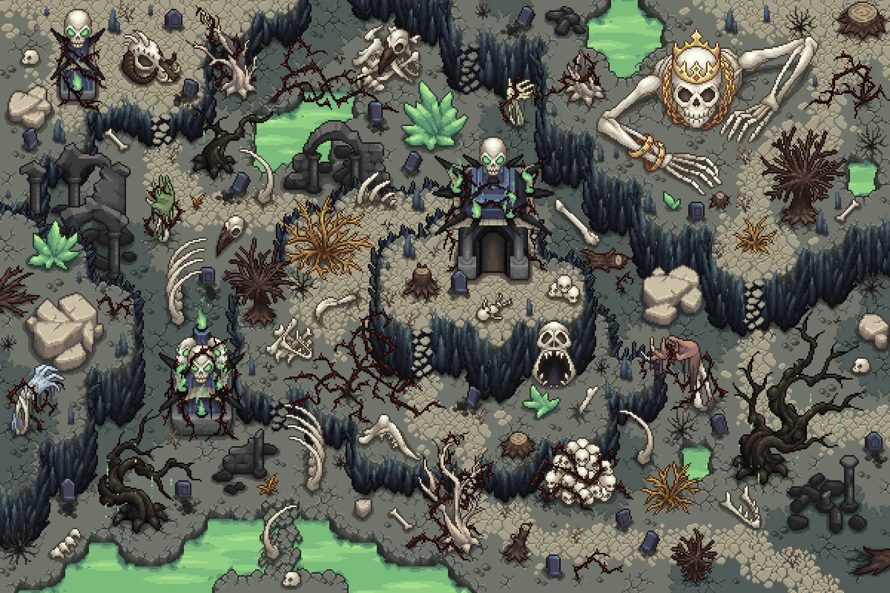 Undead Tileset Top Down Pixel Art