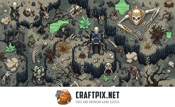 Undead Tileset Top Down Pixel Art