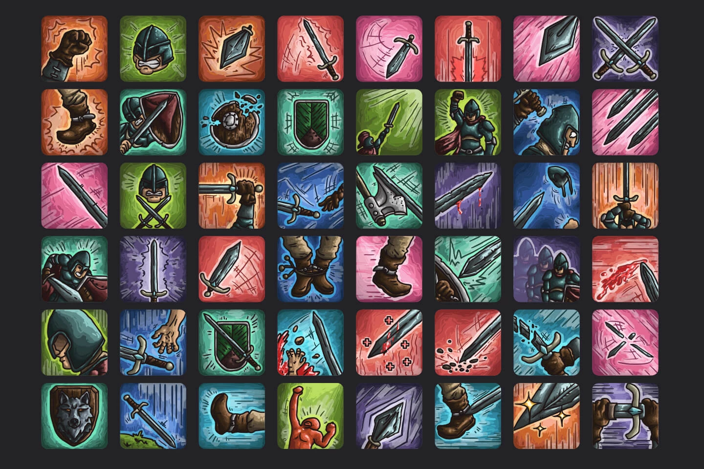 Swordsman Skills Icon Pack