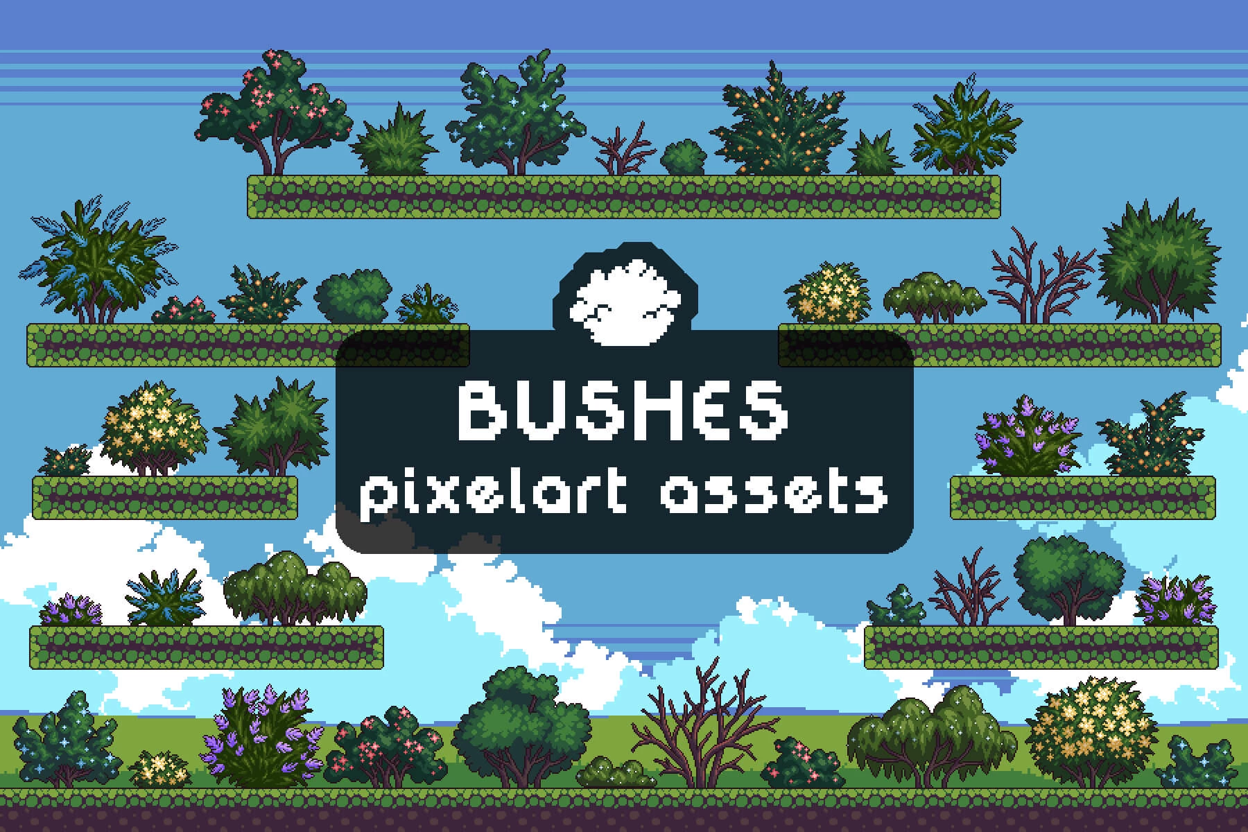 Bush Assets Pixel Art Pack