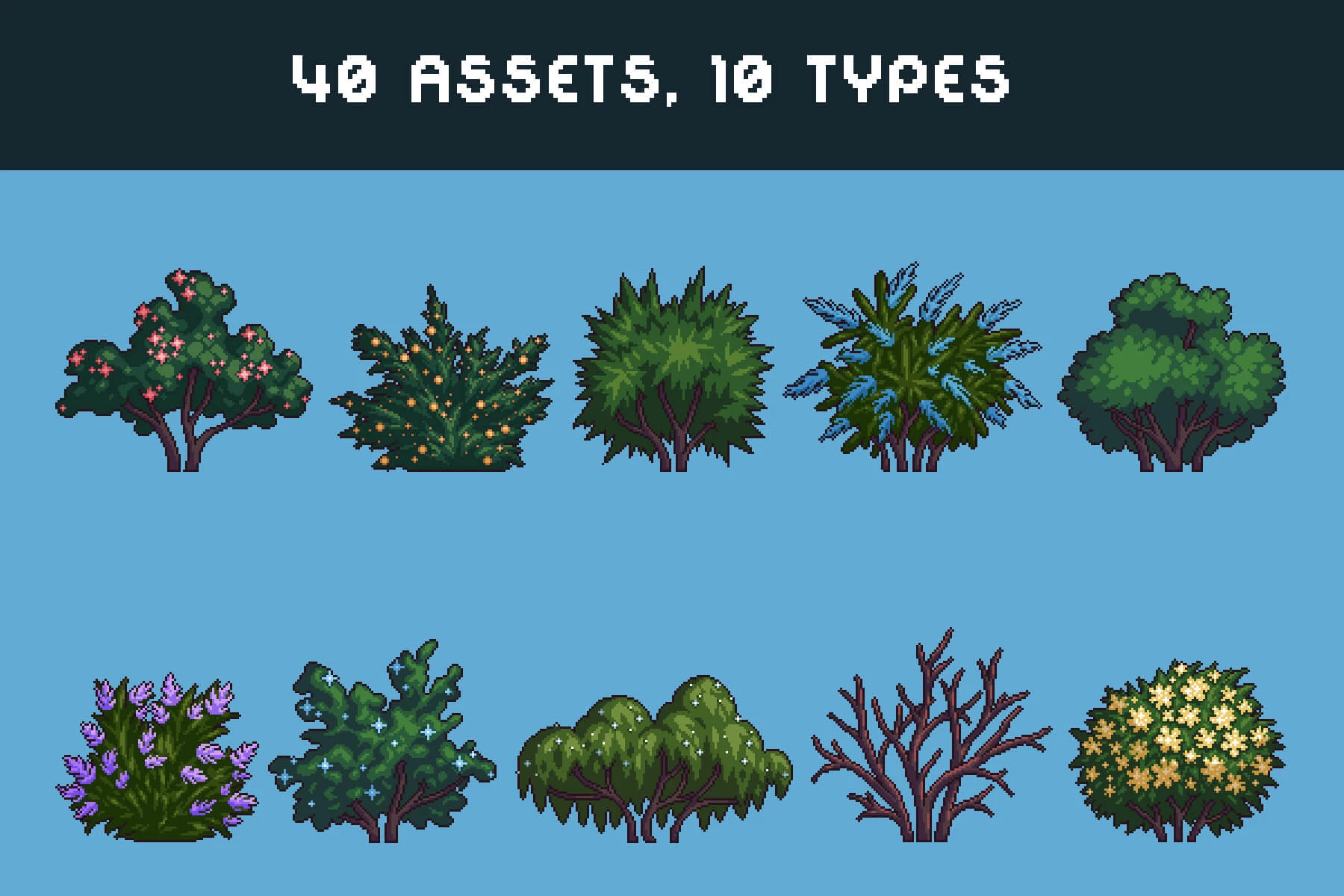 Bush Assets Pixel Art Pack