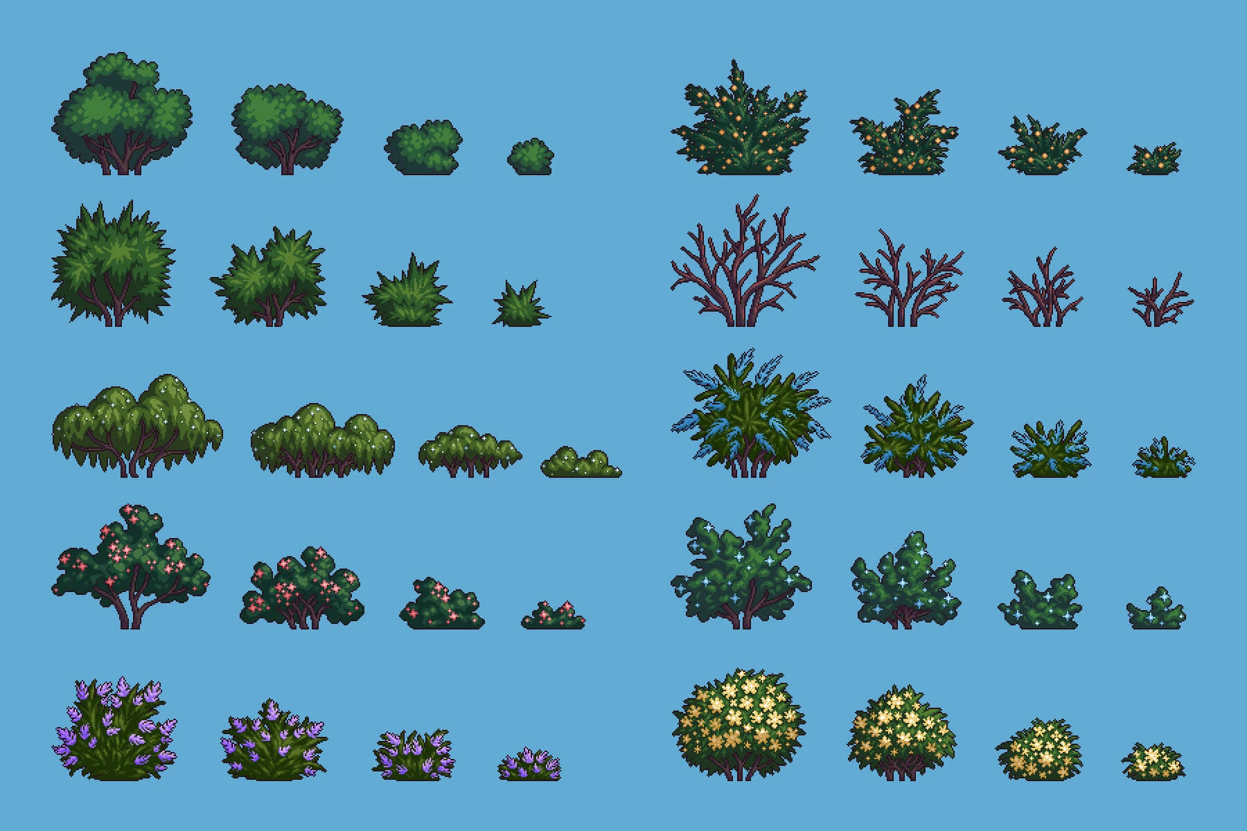 Bush Assets Pixel Art Pack