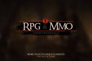 RPG & MMO UI 黑暗幻想风格多人在线游戏界面素材包
