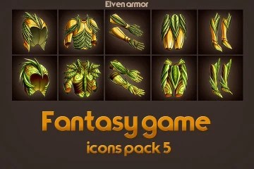 Game Icons of Fantasy Elven Armor Pack 5
