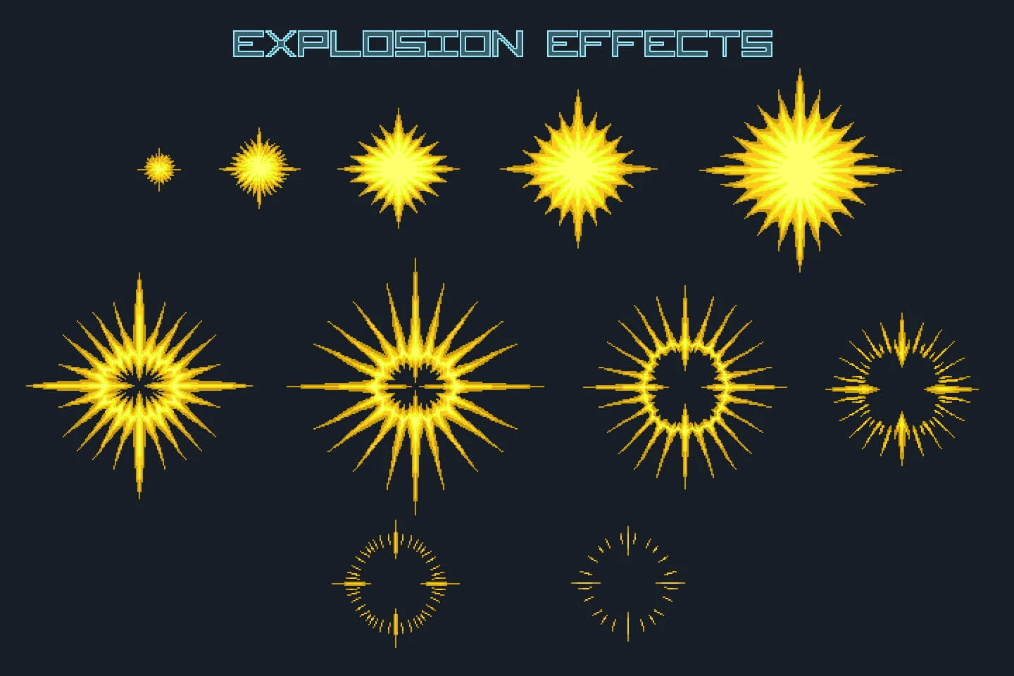 Pixel Art Enemy Spaceship 2D Sprites