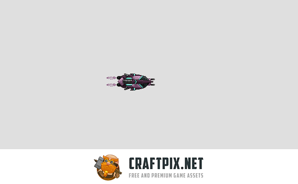 Pixel Art Enemy Spaceship 2D Sprites