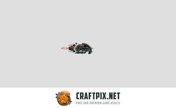 Pixel Art Enemy Spaceship 2D Sprites