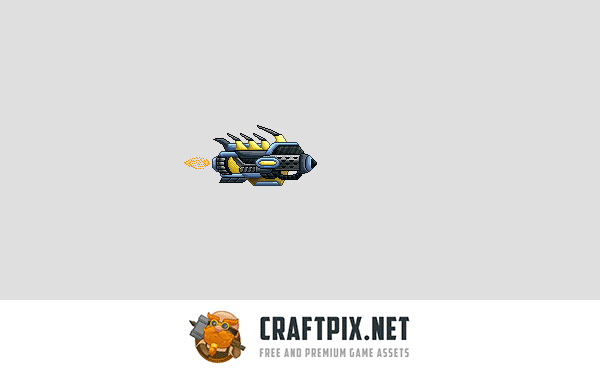 Pixel Art Enemy Spaceship 2D Sprites