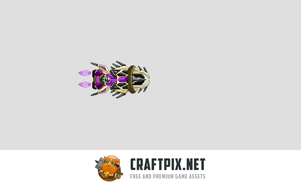 Pixel Art Enemy Spaceship 2D Sprites