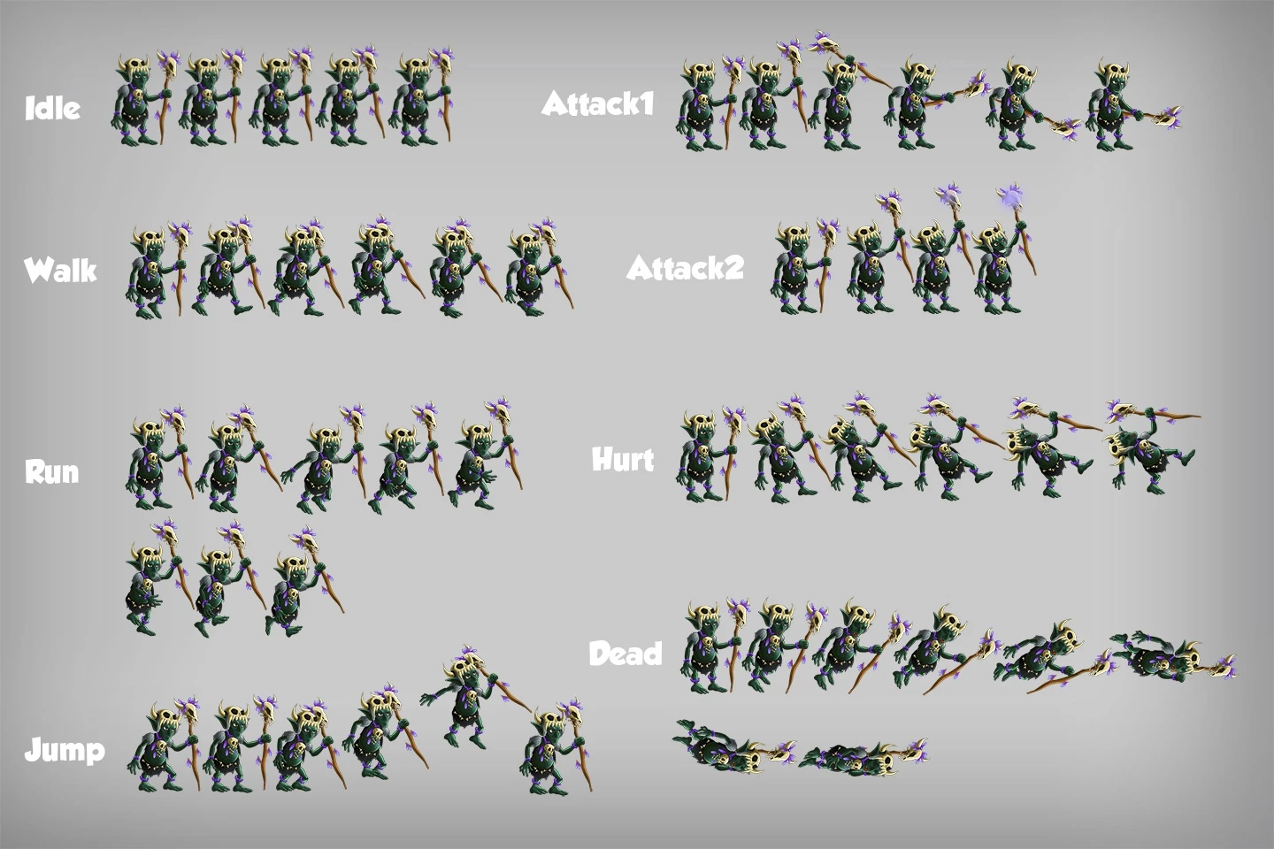 2D Game Goblin Character Sprite