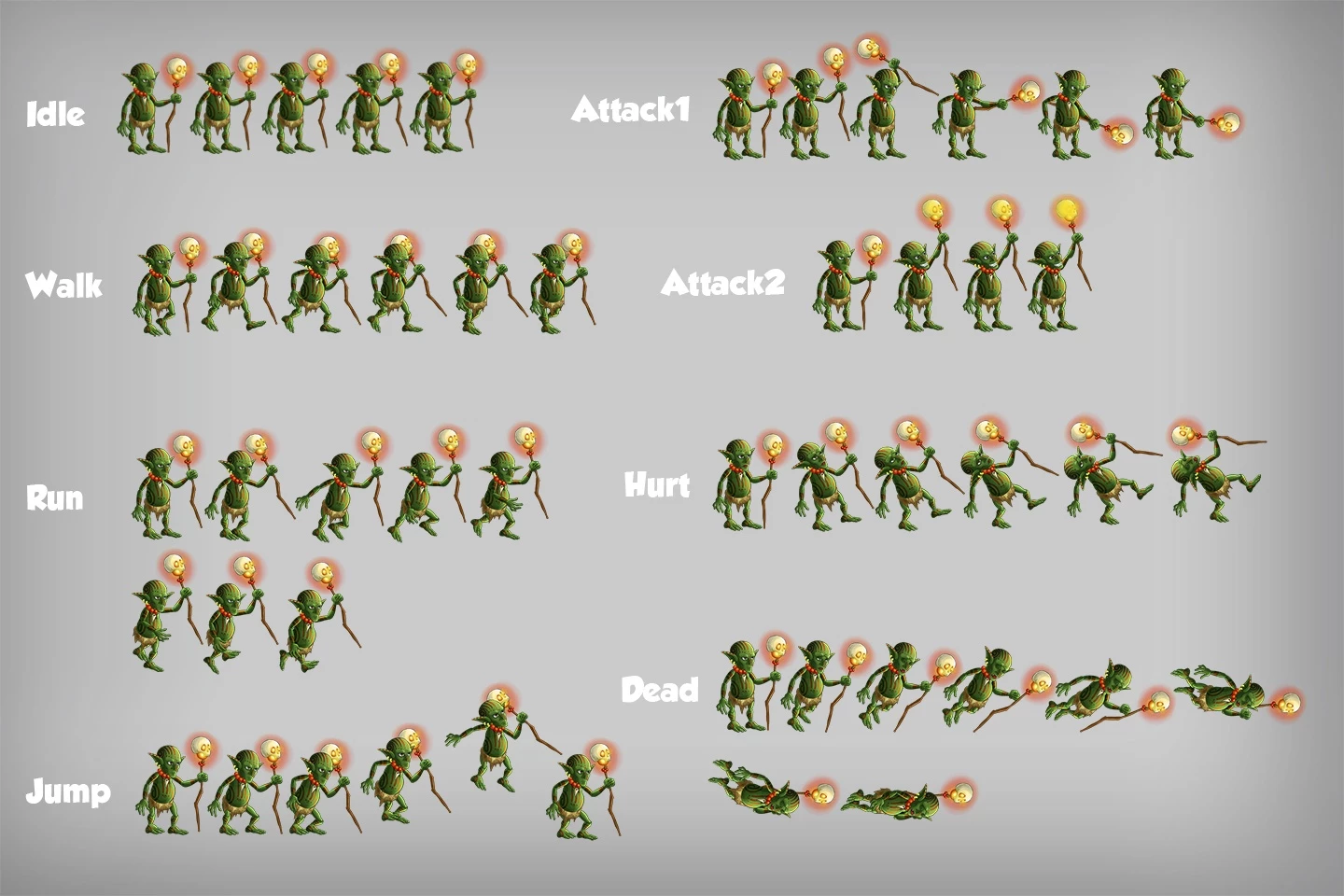 2D Game Goblin Character Sprite