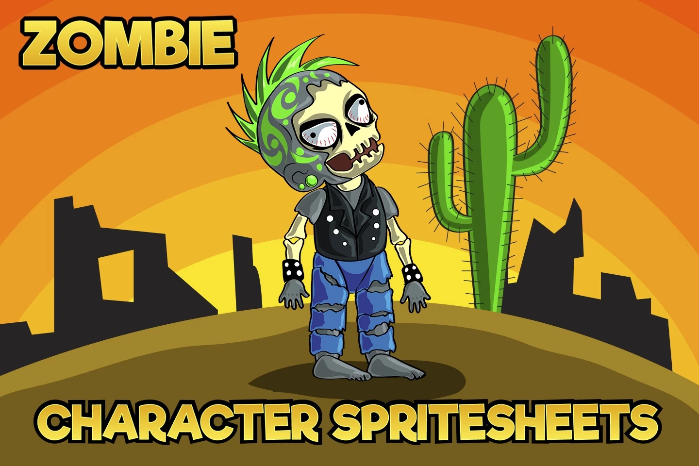2D Game Zombie Character Sprite 4