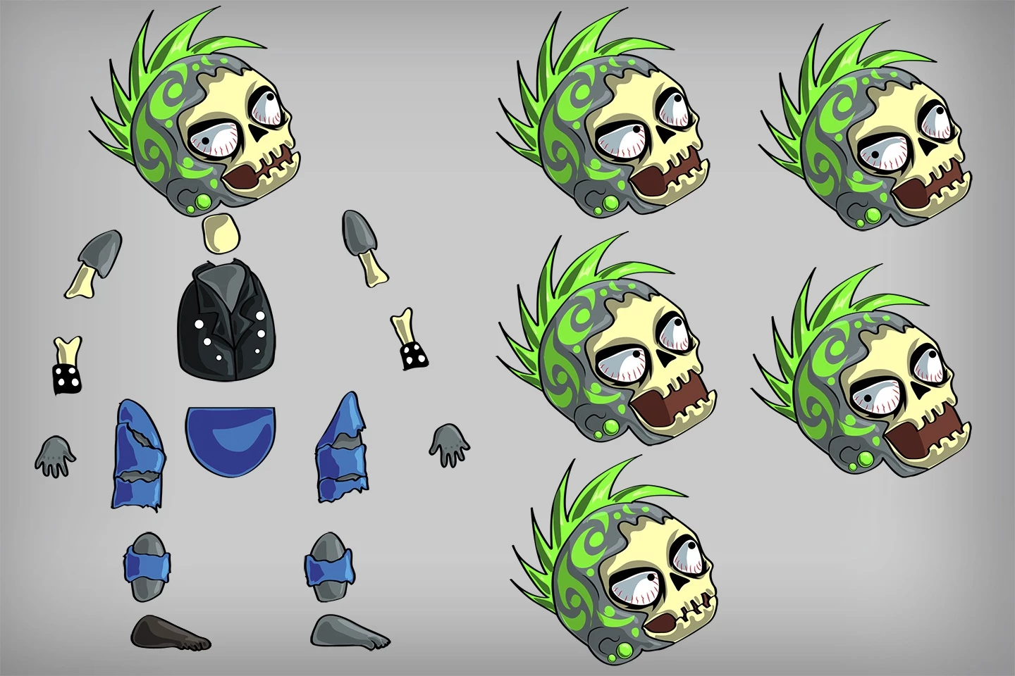 2D Game Zombie Character Sprite 4