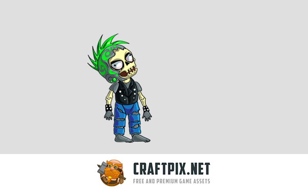 2D Game Zombie Character Sprite 4