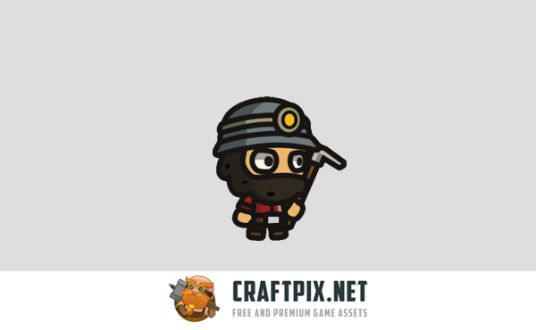 Gold Miner Tiny Style 2D Character Sprites