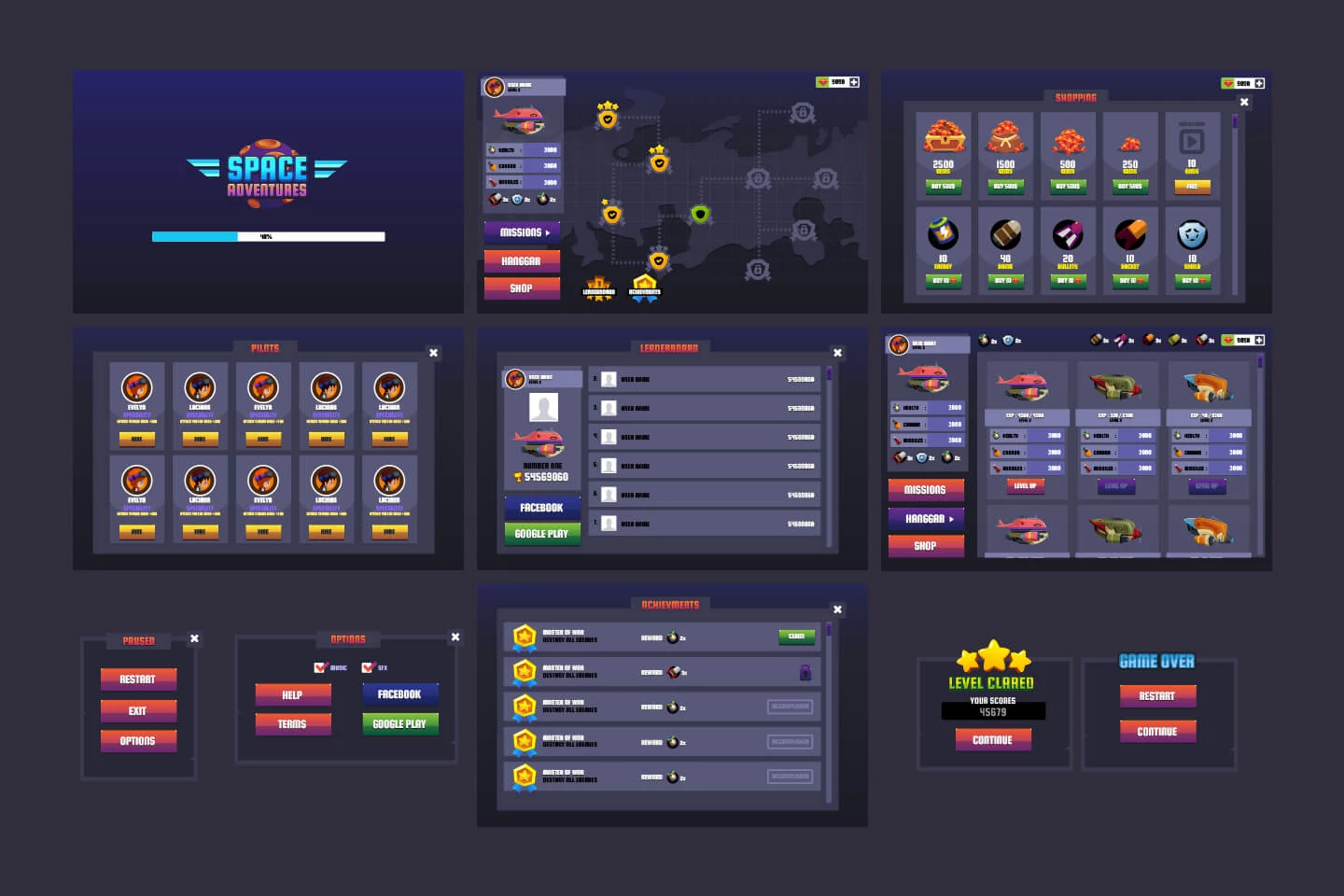 Space Adventures 2D Game Kit