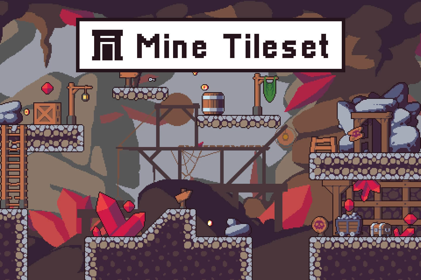 Mine Tileset Platformer Pixel Art