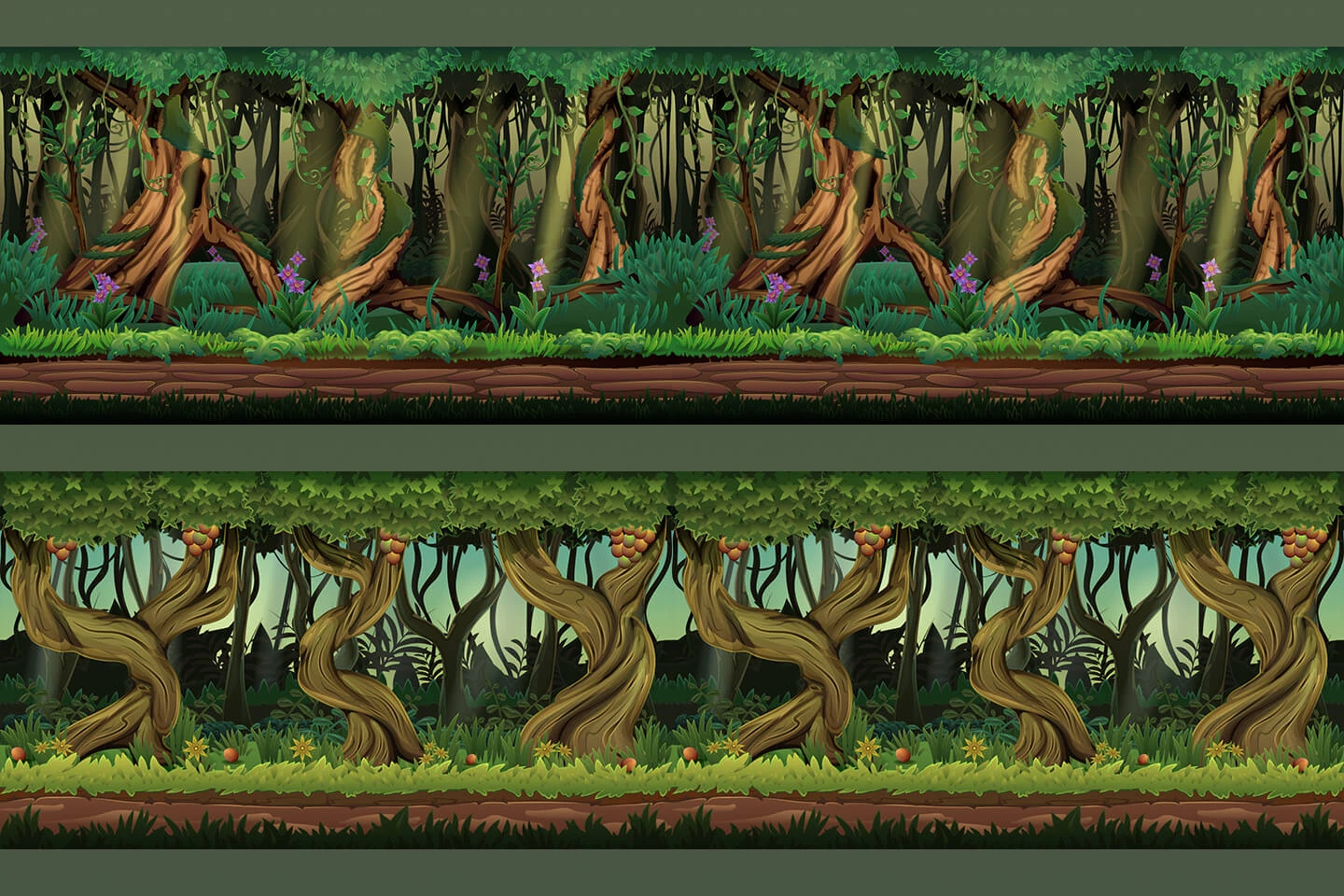 Cartoon Jungle Game Backgrounds