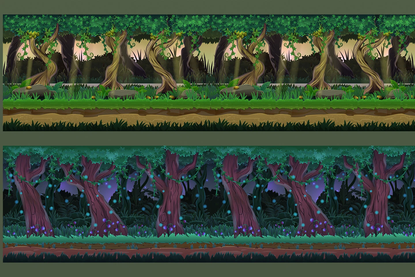 Cartoon Jungle Game Backgrounds