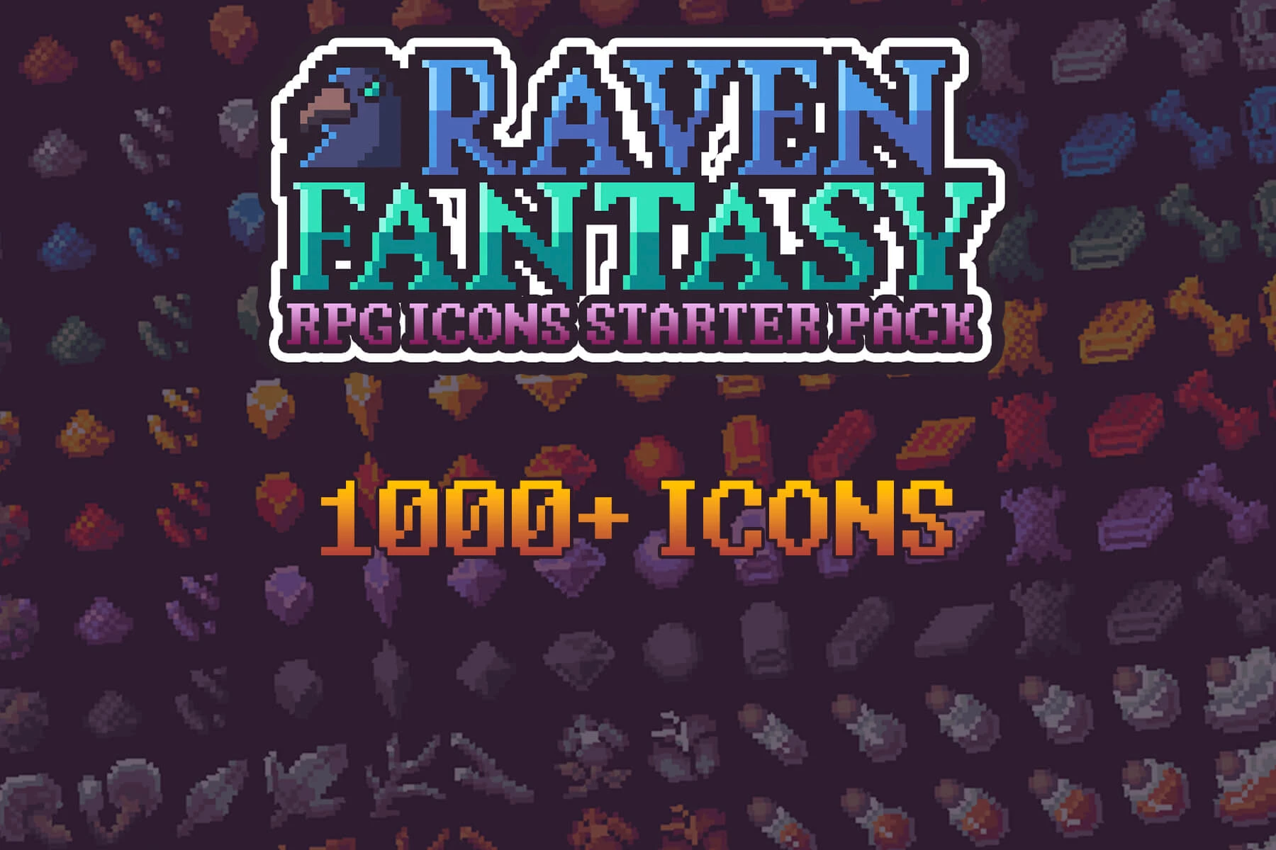 1000+ RPG Icons Pixel Art Pack