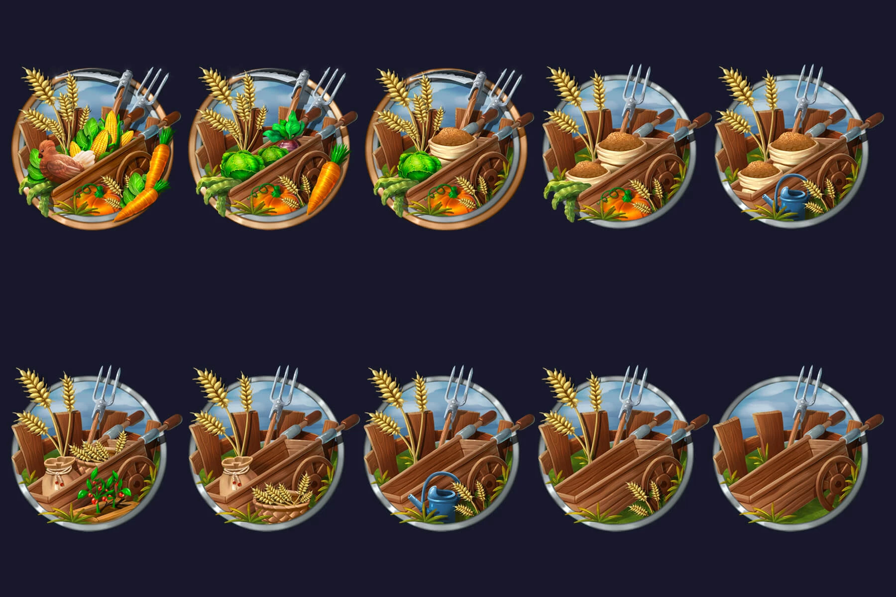 Fishing, Farming and Potion Maker Achievement RPG Icons