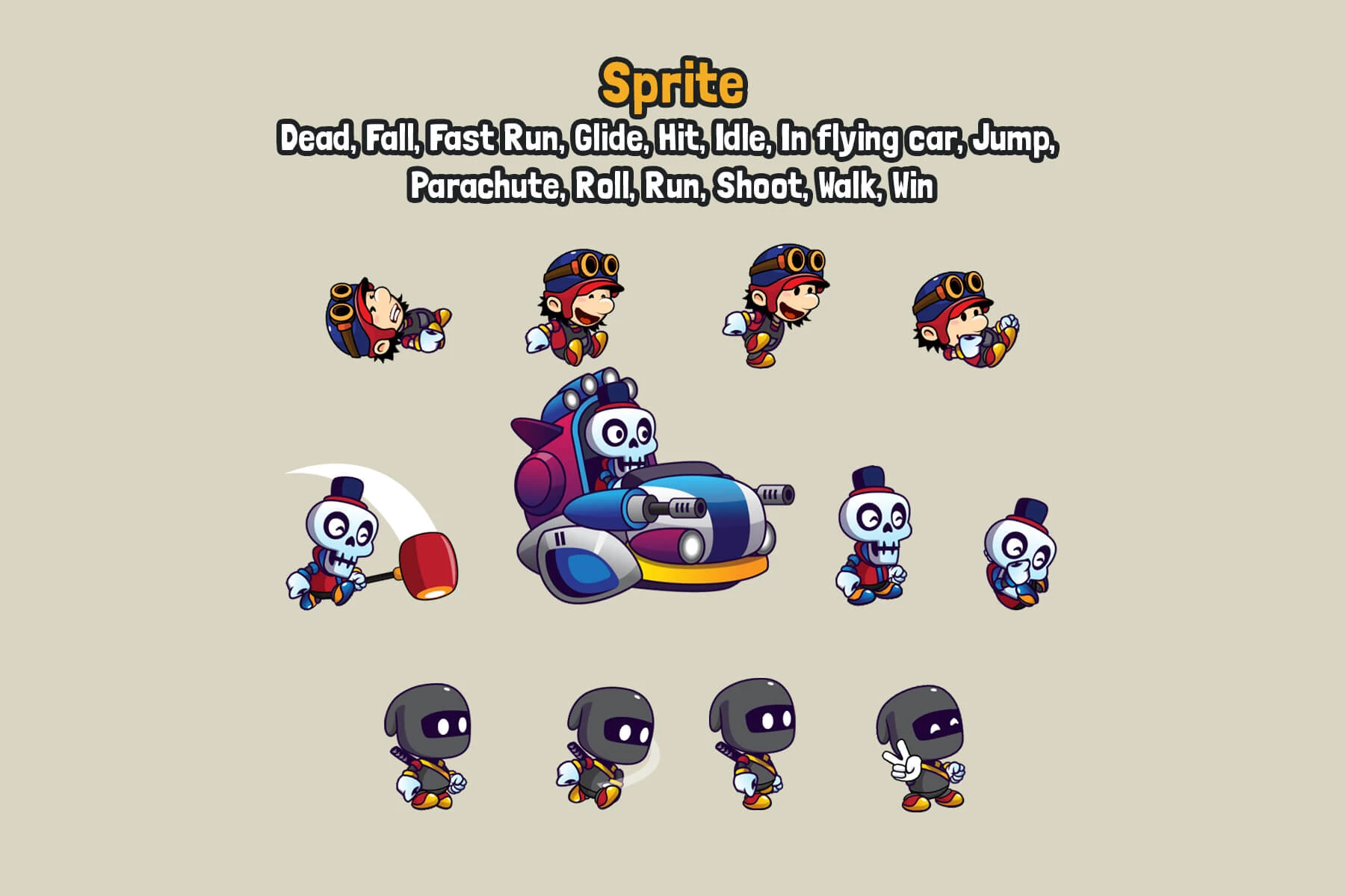 Side Scroll Cartoon Character Pack