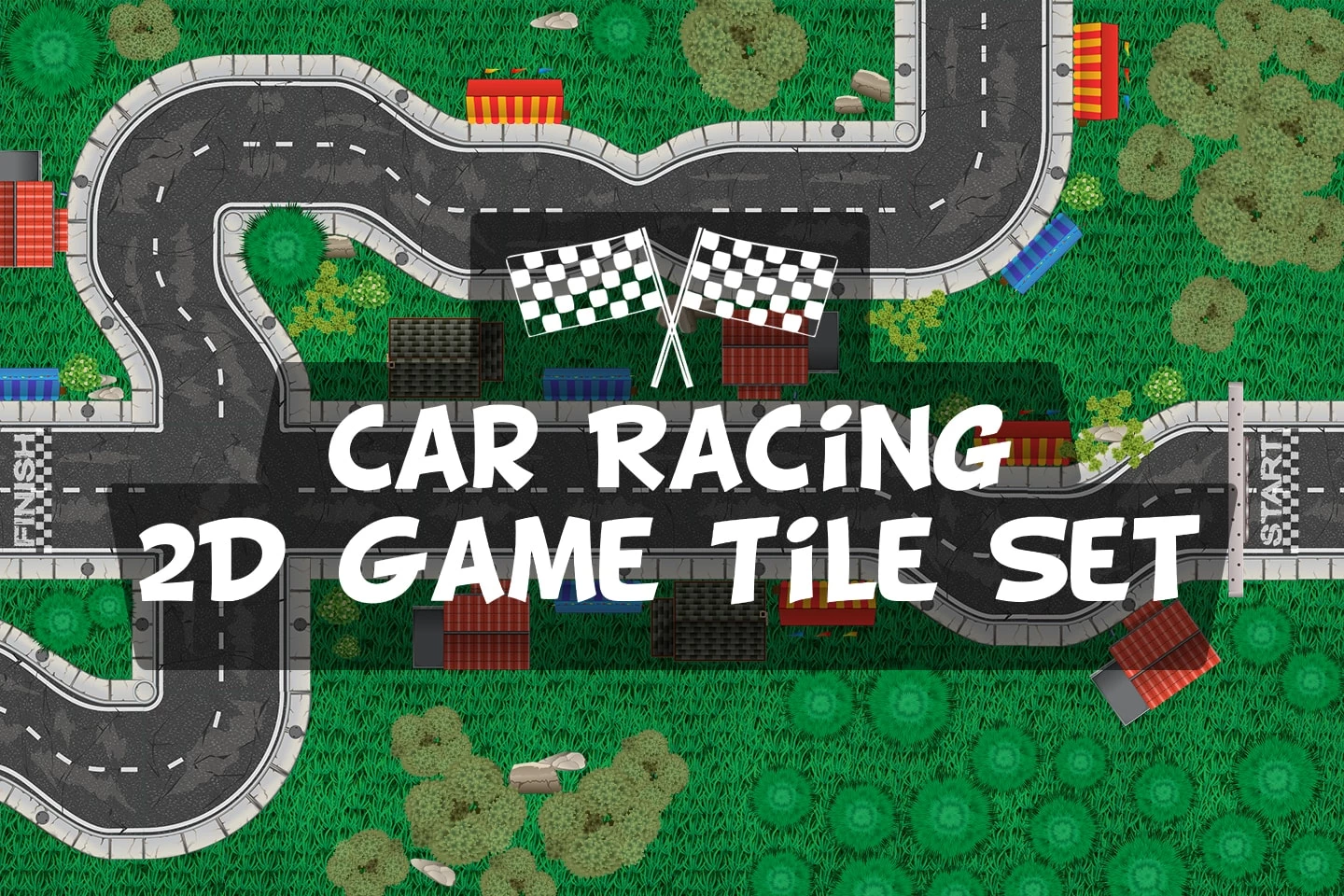 Race Track 2D Game Tile Set