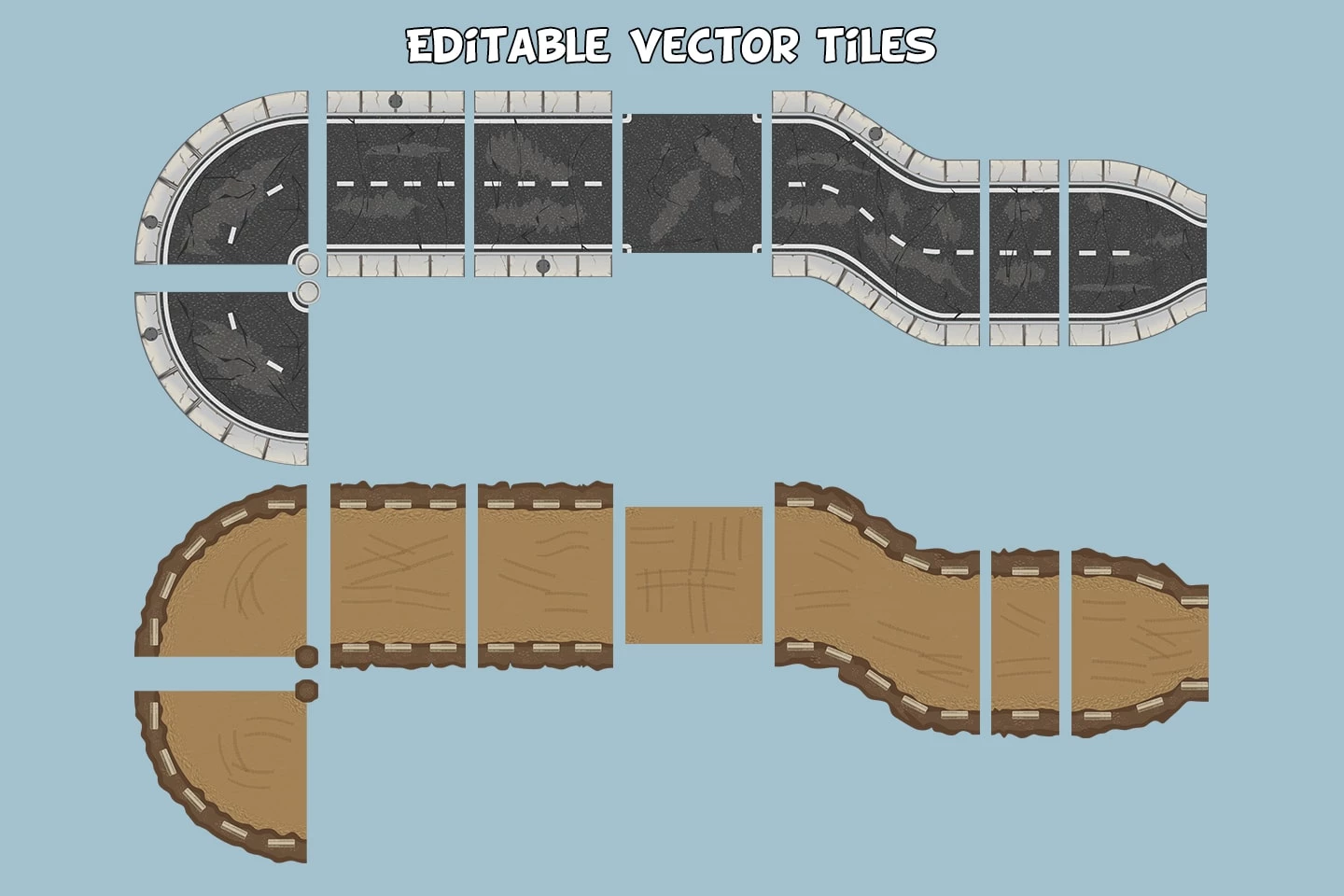 Race Track 2D Game Tile Set