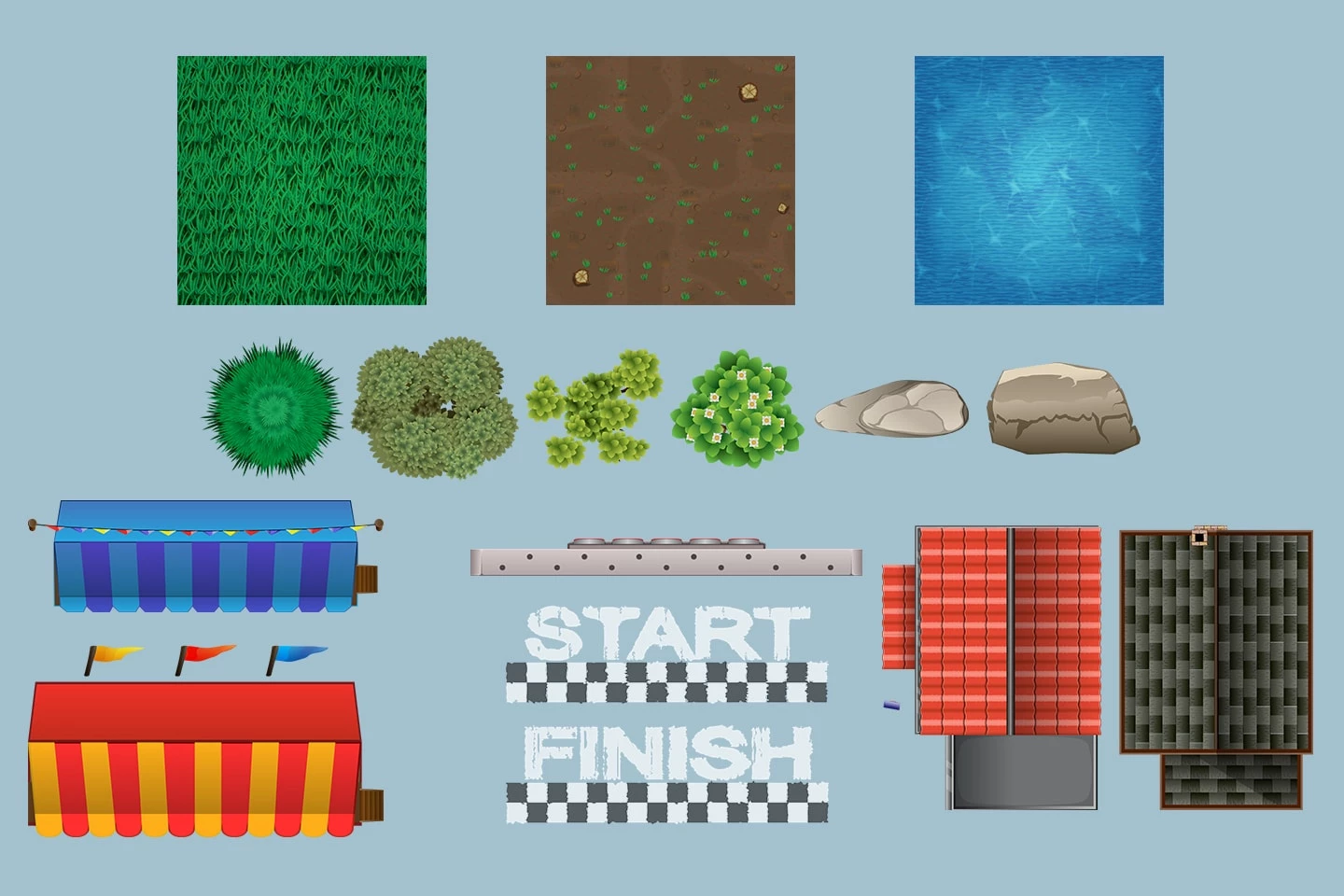 Race Track 2D Game Tile Set