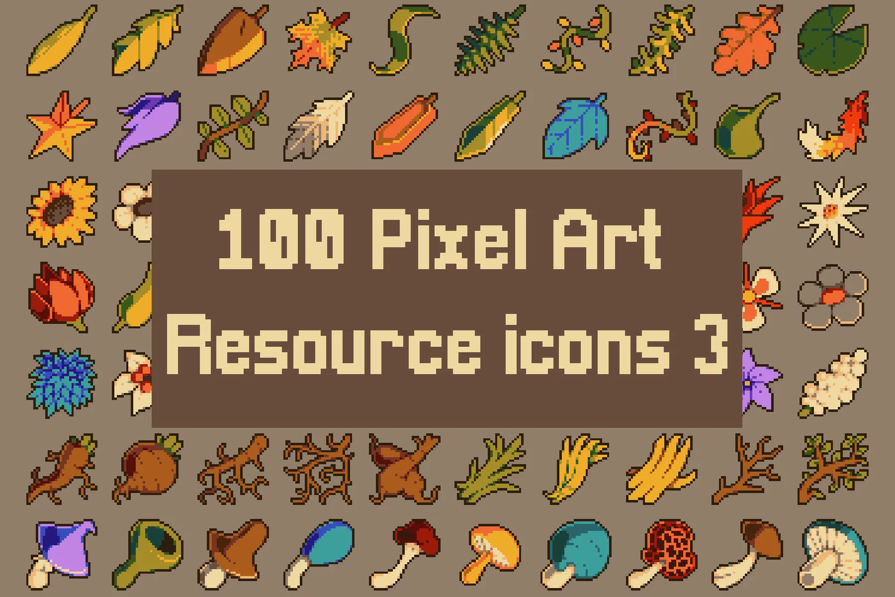 Nature Things Pixel Art 32×32 Icons