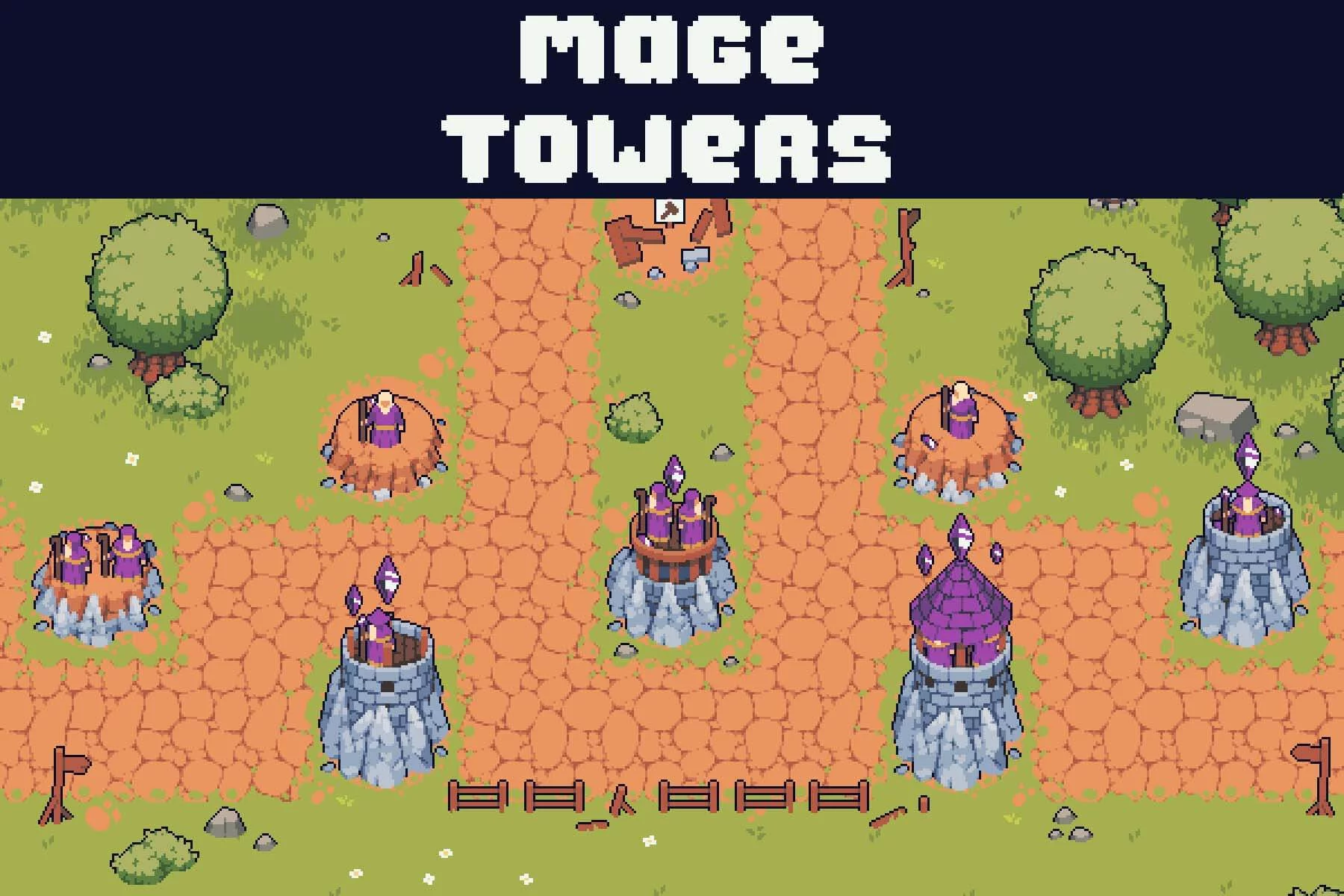 Mage Towers Pixel Art for Tower Defense