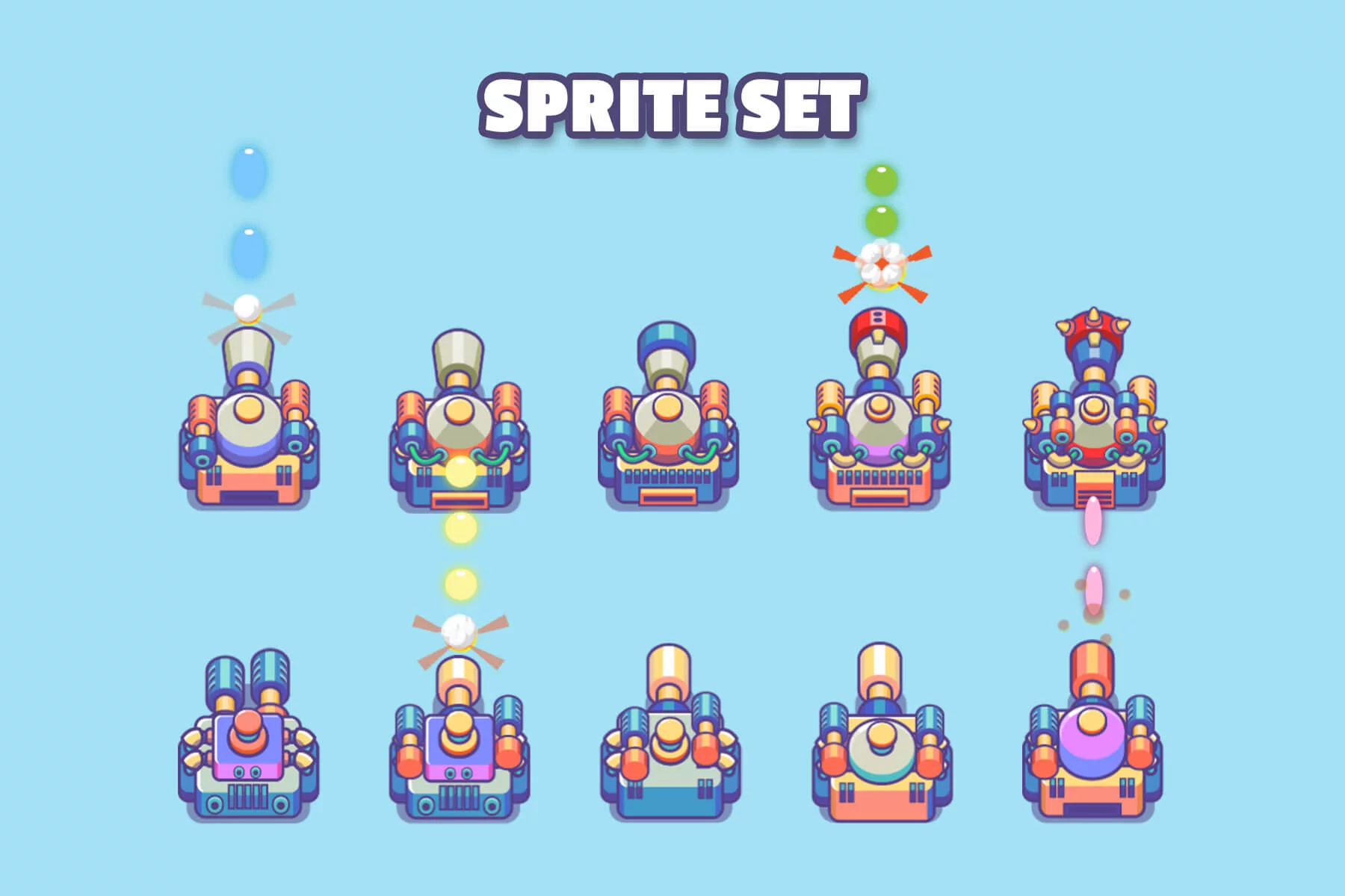 Turrets Asset Pack for Merge Shooter